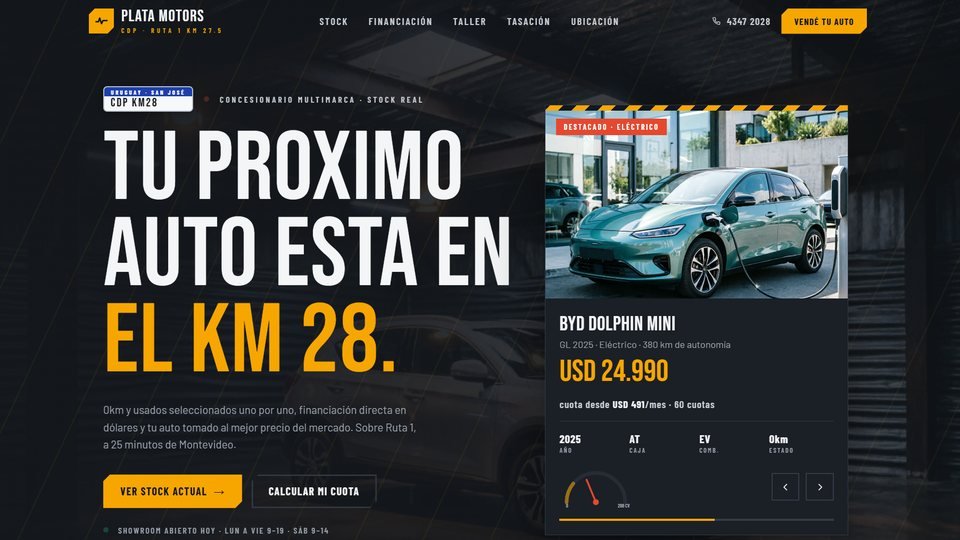 Landing de concesionario de autos en Ciudad del Plata